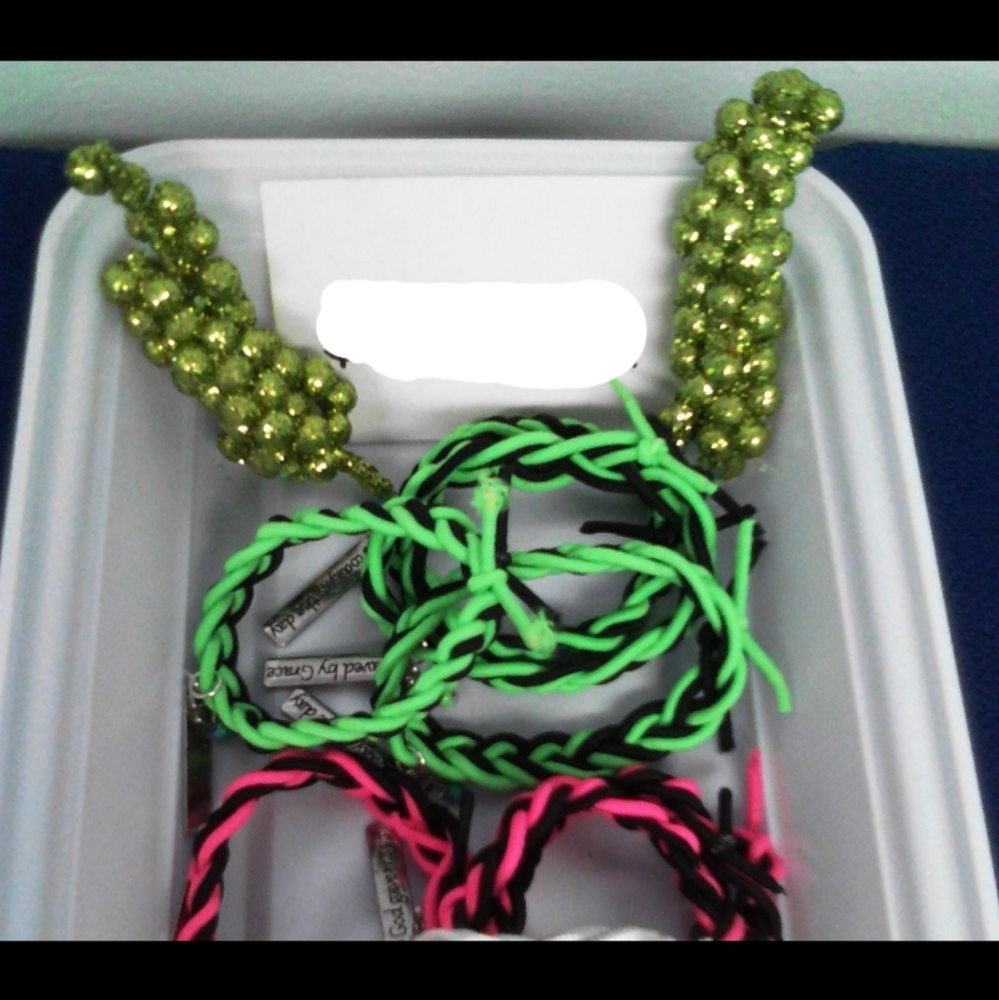 Bright Green-Black & Pink-Black Handmade Sailor Knot Bracelets Bucket